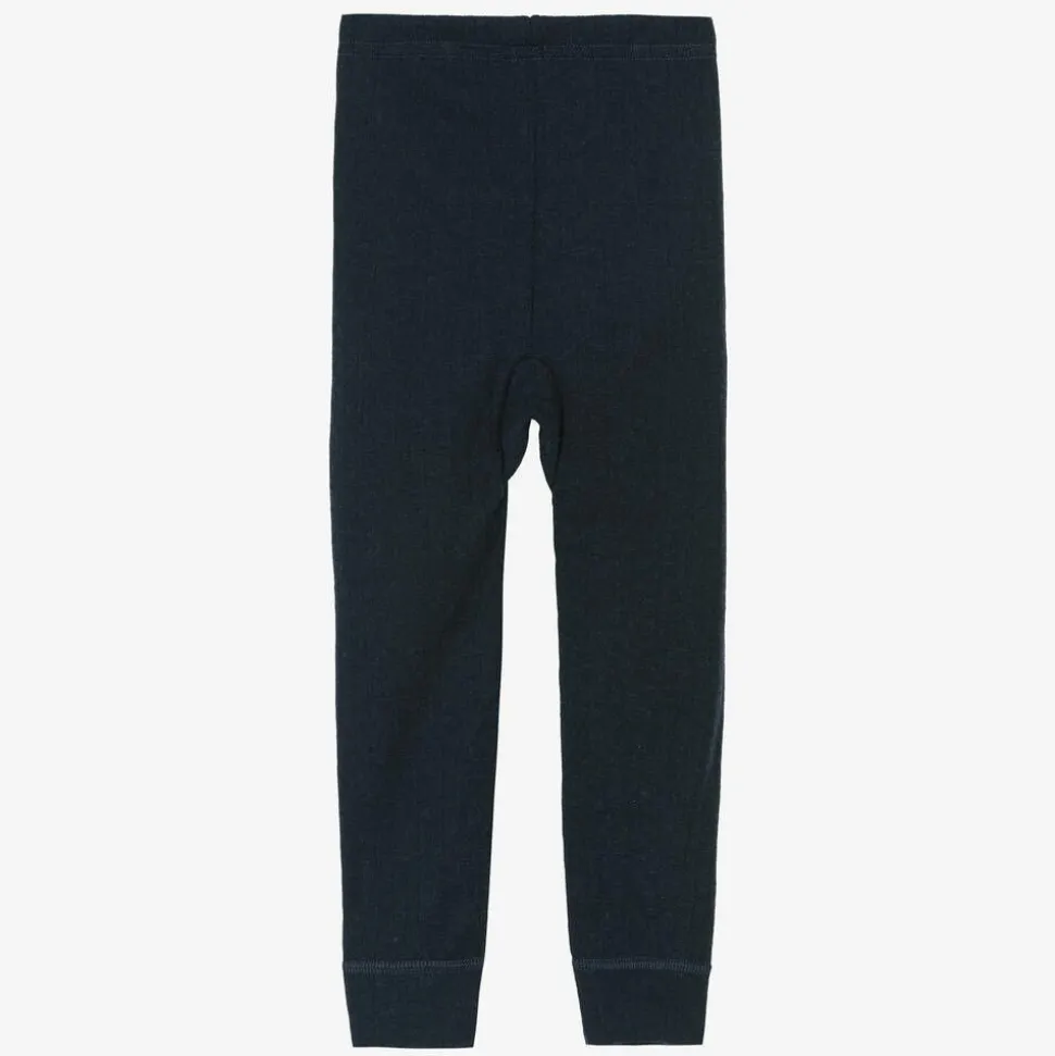 Blue Merino Wool Leggings