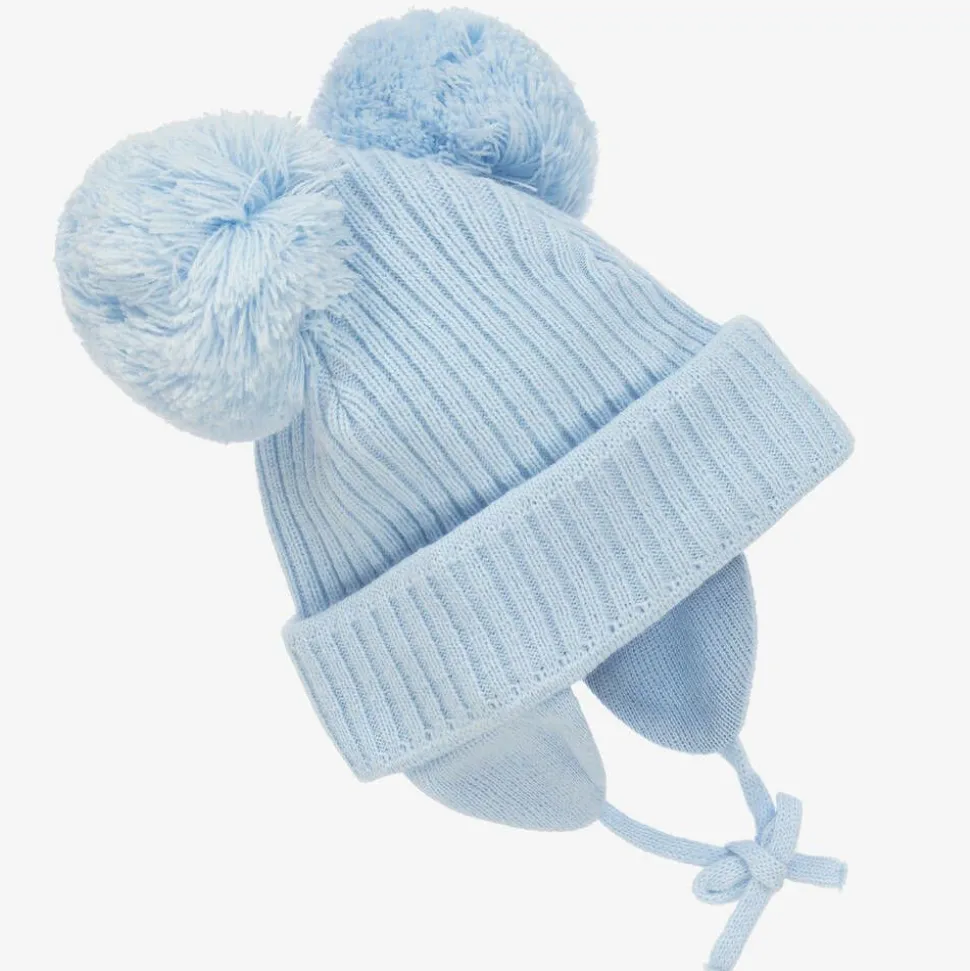Blue Minnie Double Pom-Pom Hat