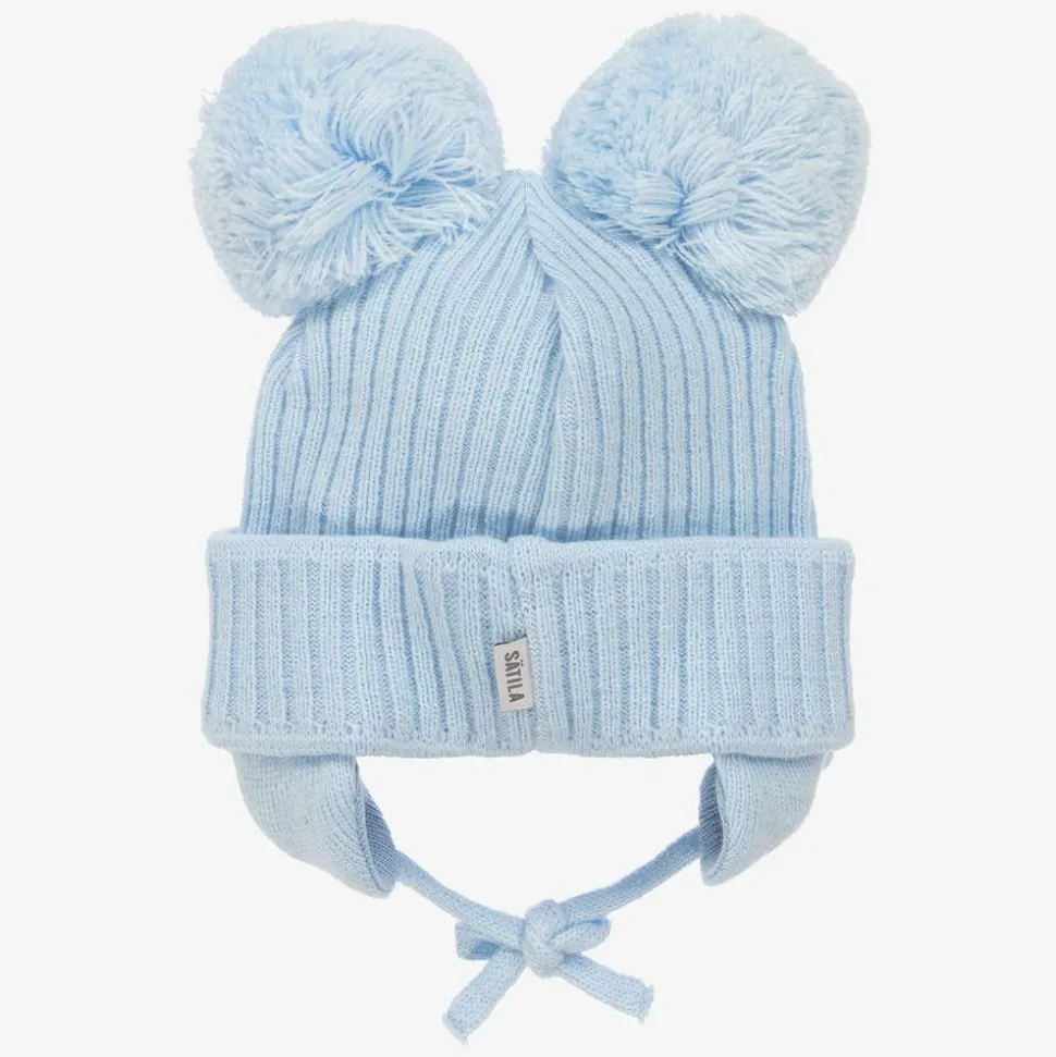 Blue Minnie Double Pom-Pom Hat