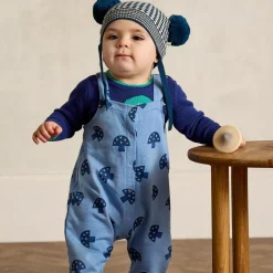 Blue Organic Cotton Baby Dungarees