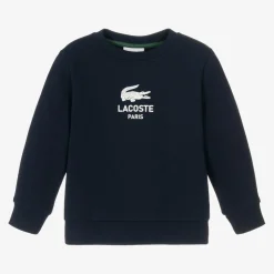 Blue Organic Cotton Crocodile Logo Sweatshirt