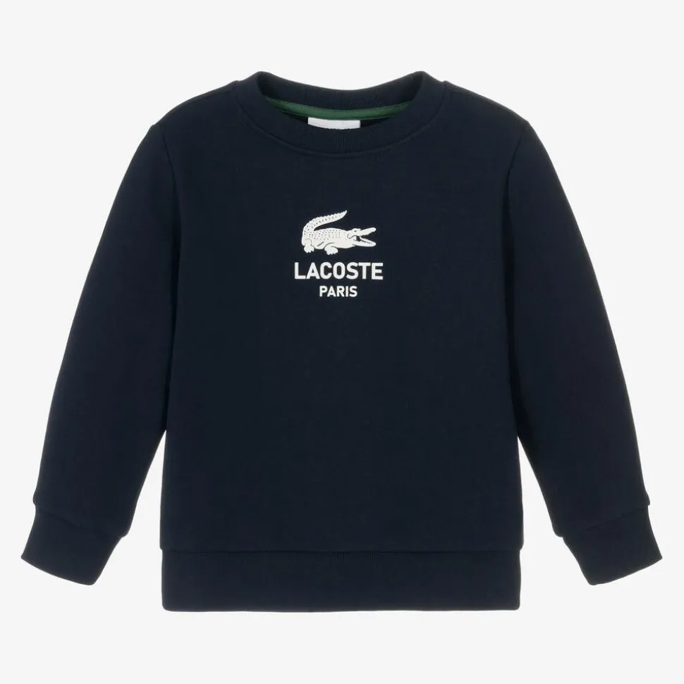 Blue Organic Cotton Crocodile Logo Sweatshirt