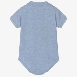 Blue Organic Cotton Polo Bodysuit
