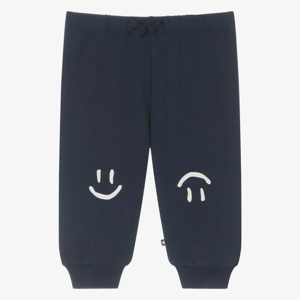 Blue Organic Cotton Smile Joggers