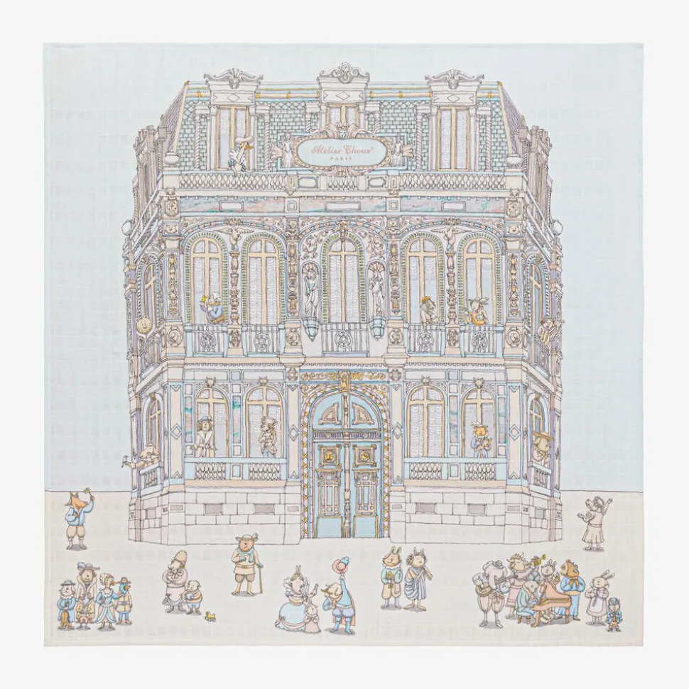 Blue Organic Cotton Swaddle & Bib Set