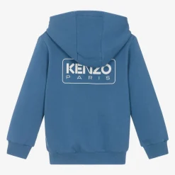 Blue Organic Cotton Zip-Up Top