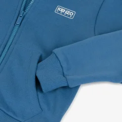 Blue Organic Cotton Zip-Up Top