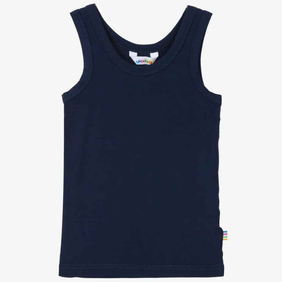 Blue Organic Viscose Bamboo Vest