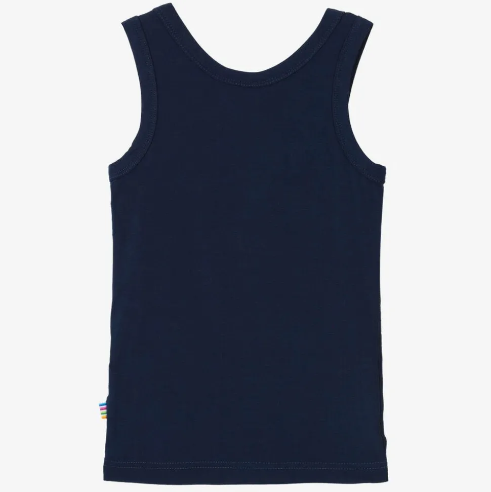 Blue Organic Viscose Bamboo Vest