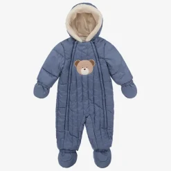 Blue Padded Baby Snowsuit
