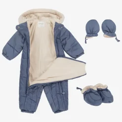 Blue Padded Baby Snowsuit