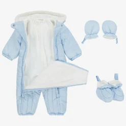Blue Padded Baby Snowsuit