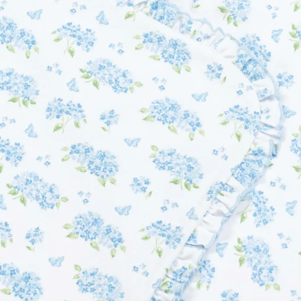 Blue Pima Cotton Heavenly Hydrangeas Blanket (73cm)