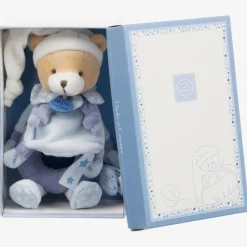 Blue Plush Teddy Rattle (21cm)