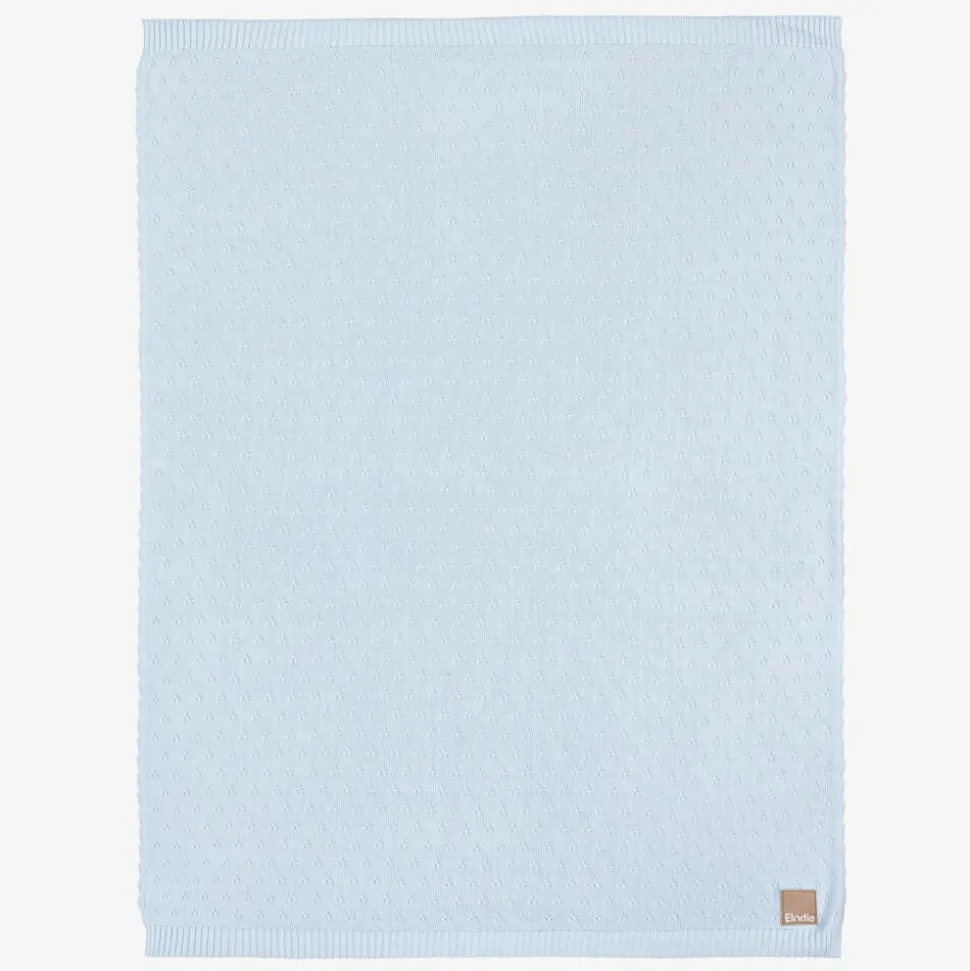 Blue Pointelle Baby Blanket (100cm)