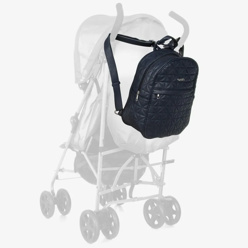 Blue Quilted Changing Backpack (34cm)