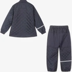 Blue Quilted Jacket & Trouser Set