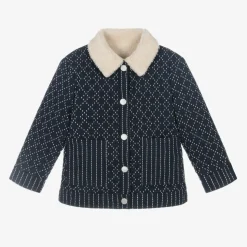 Blue Reversible Sherpa Fleece Jacket