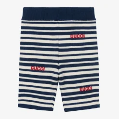 Blue Stripe Knitted Wool Baby Shorts