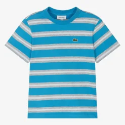 Blue Striped Cotton T-Shirt