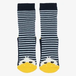 Blue Striped Duck Slipper Socks