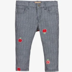 Blue Striped Logo Jeans