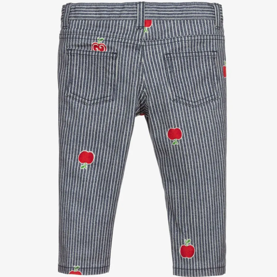 Blue Striped Logo Jeans