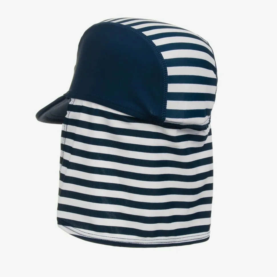Blue Striped Swim Hat (UPF 50+)