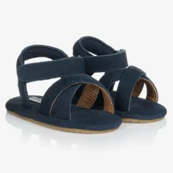 Blue Suede Baby Sandals