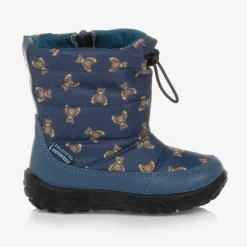 Blue Teddy Bear Snow Boots