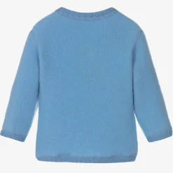 Blue Thermal Wool Cardigan