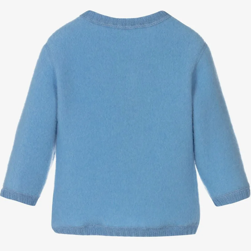 Blue Thermal Wool Cardigan