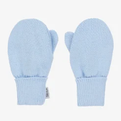 Blue Twiddle Knitted Baby Mittens