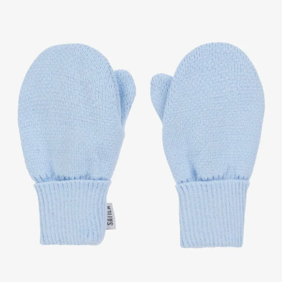 Blue Twiddle Knitted Baby Mittens