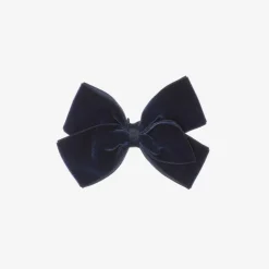 Blue Velvet Bow Hair Clip (11cm)