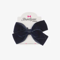 Blue Velvet Bow Hair Clip (11cm)