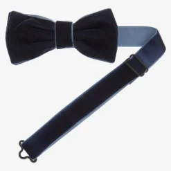 Blue Velvet Bow Tie (10cm)