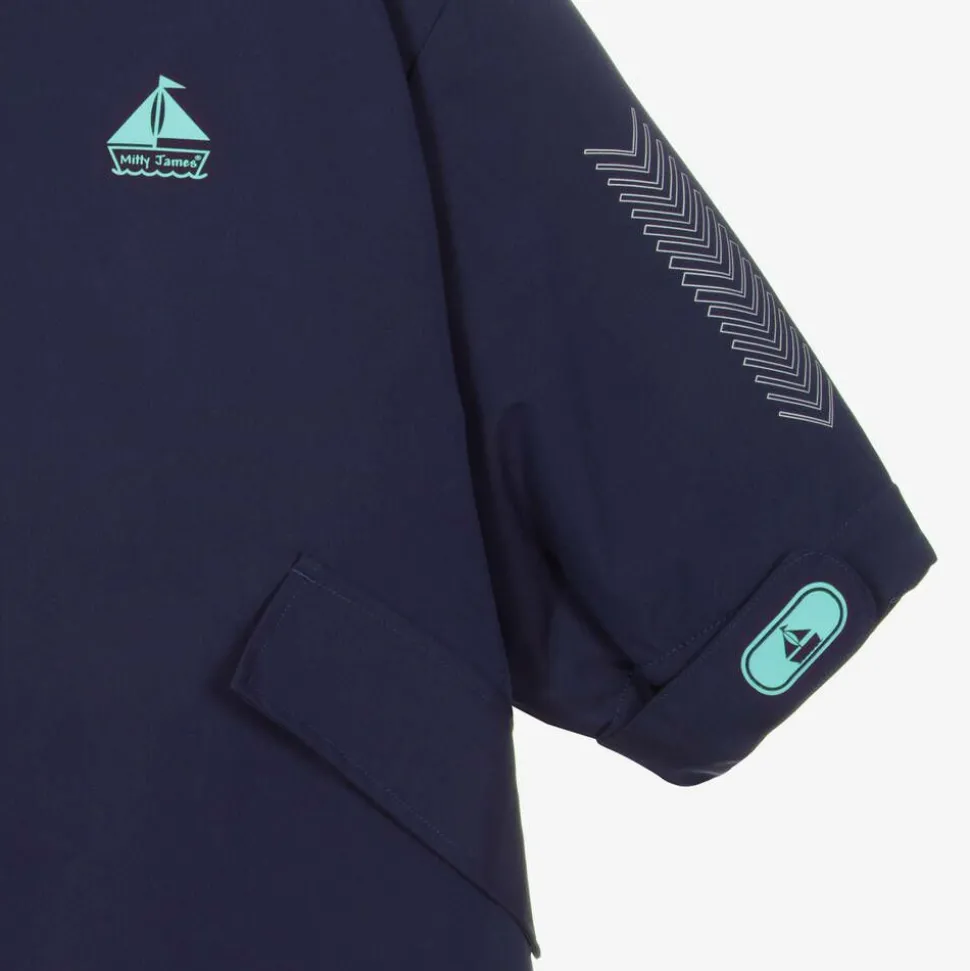 Blue Water-Repellent Changing Coat