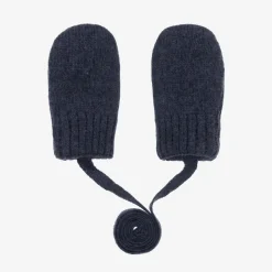 Blue Wool & Cashmere Baby Mittens