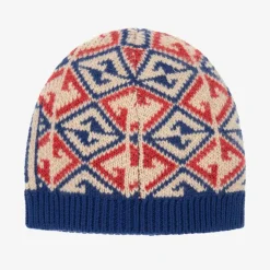 Blue Wool GG Logo Baby Hat