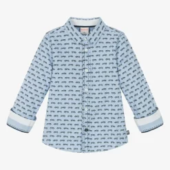 Boys Beige & Blue Needlecord Trouser Set