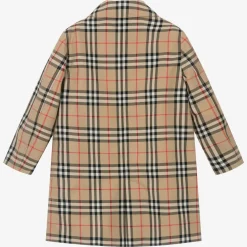 Boys Beige Check Reversible Car Coat