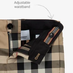 Boys Beige Check Shorts