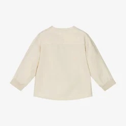 Boys Beige Cotton & Viscose Shirt