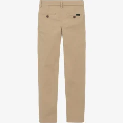 Boys Beige Cotton Chino Trousers
