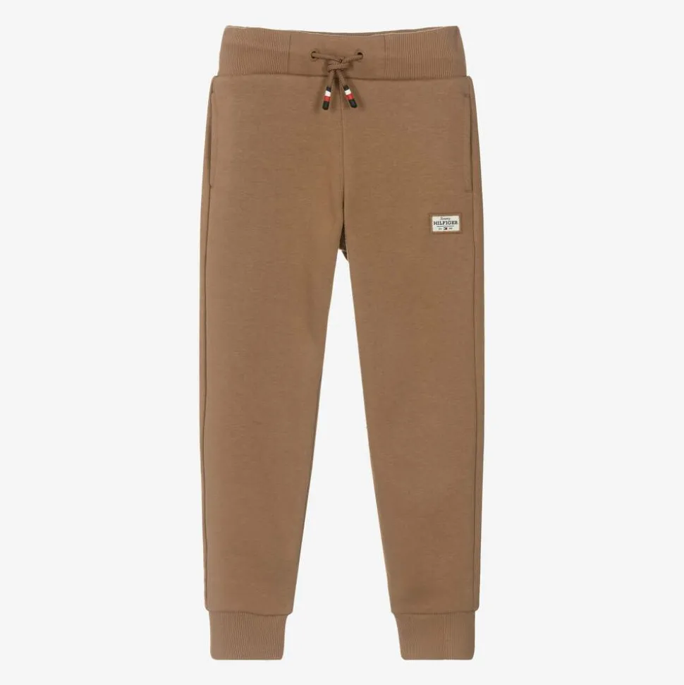 Boys Beige Cotton Joggers