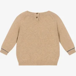 Boys Beige Cotton Knitted Sweater