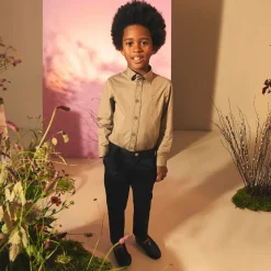 Boys Beige Cotton Shirt