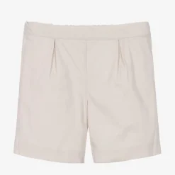 Boys Beige Cotton Shorts