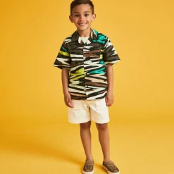 Boys Beige Faux Suede Loafers